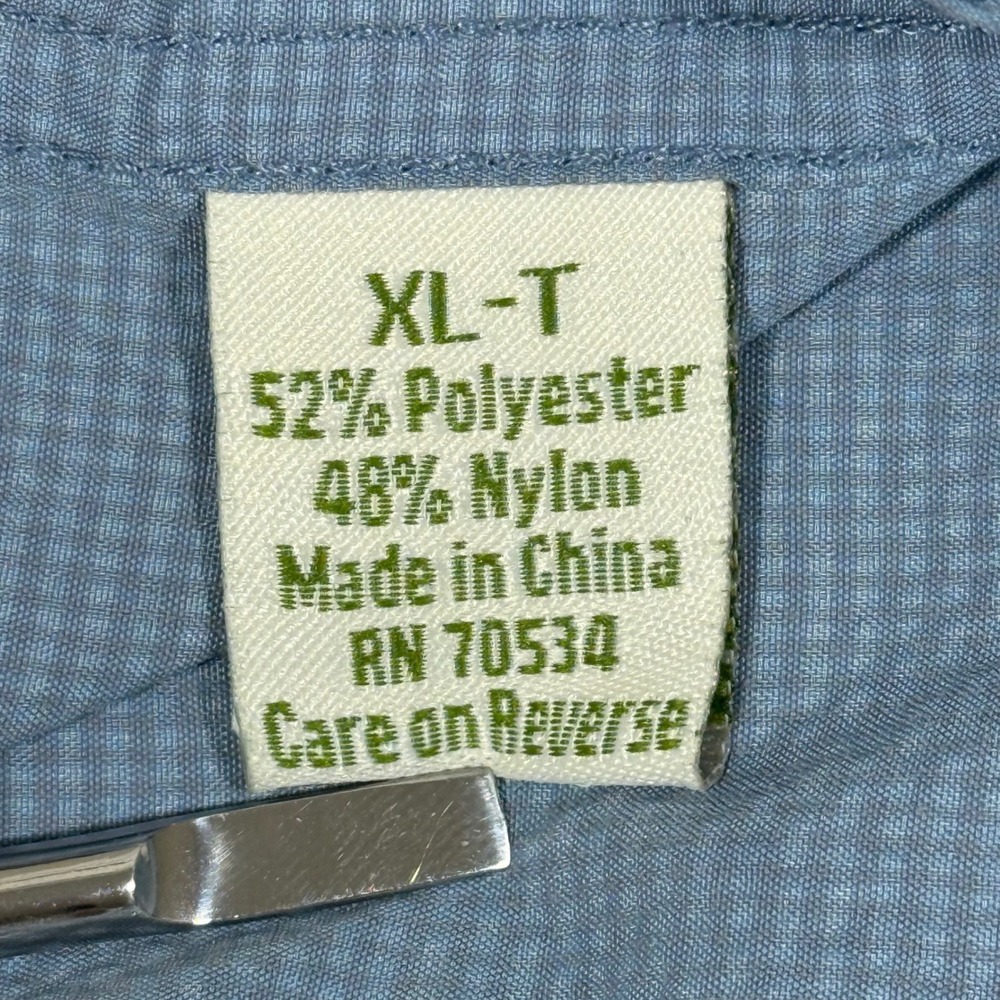 Orvis Mens XL Tall Long Sleeve Button Front‎ Fishing Shirt Blue Nylon Vented - Picture 9 of 11